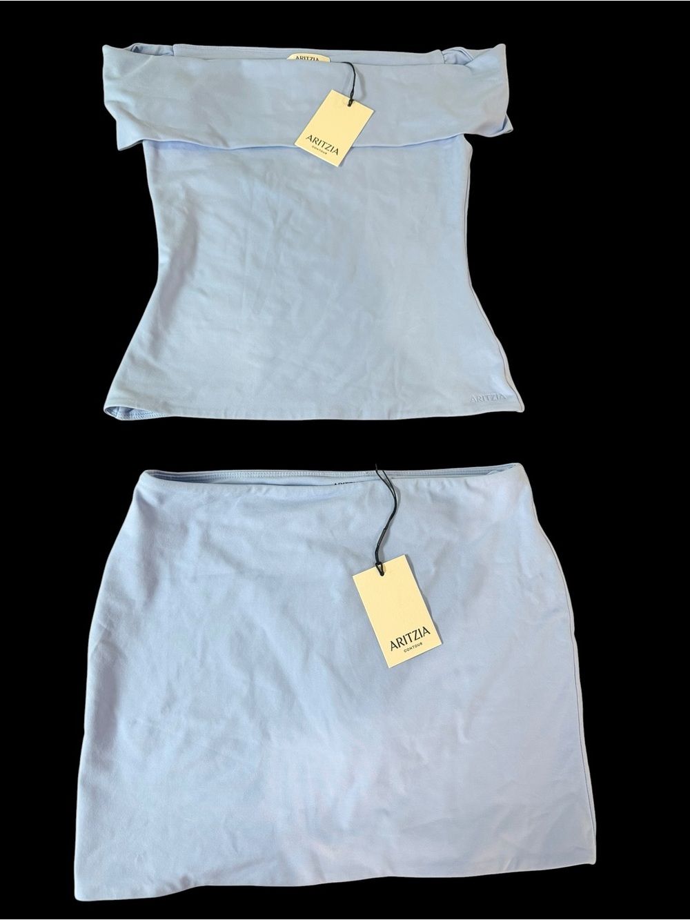 Aritzia contour Blue Mini Skirt Set sz S